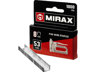 MIRAX 8 мм скобы для степлера узкие тип 53, 1000 шт