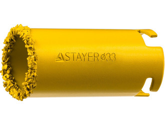 Коронка STAYER «PROFESSIONAL» кольцевая с карбидно-вольфрамовой крошкой, d=33мм