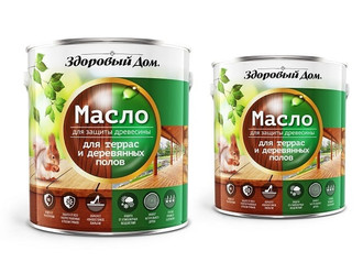 Масло для террас и деревянных полов Здоровый Дом белое 1,8л (4)